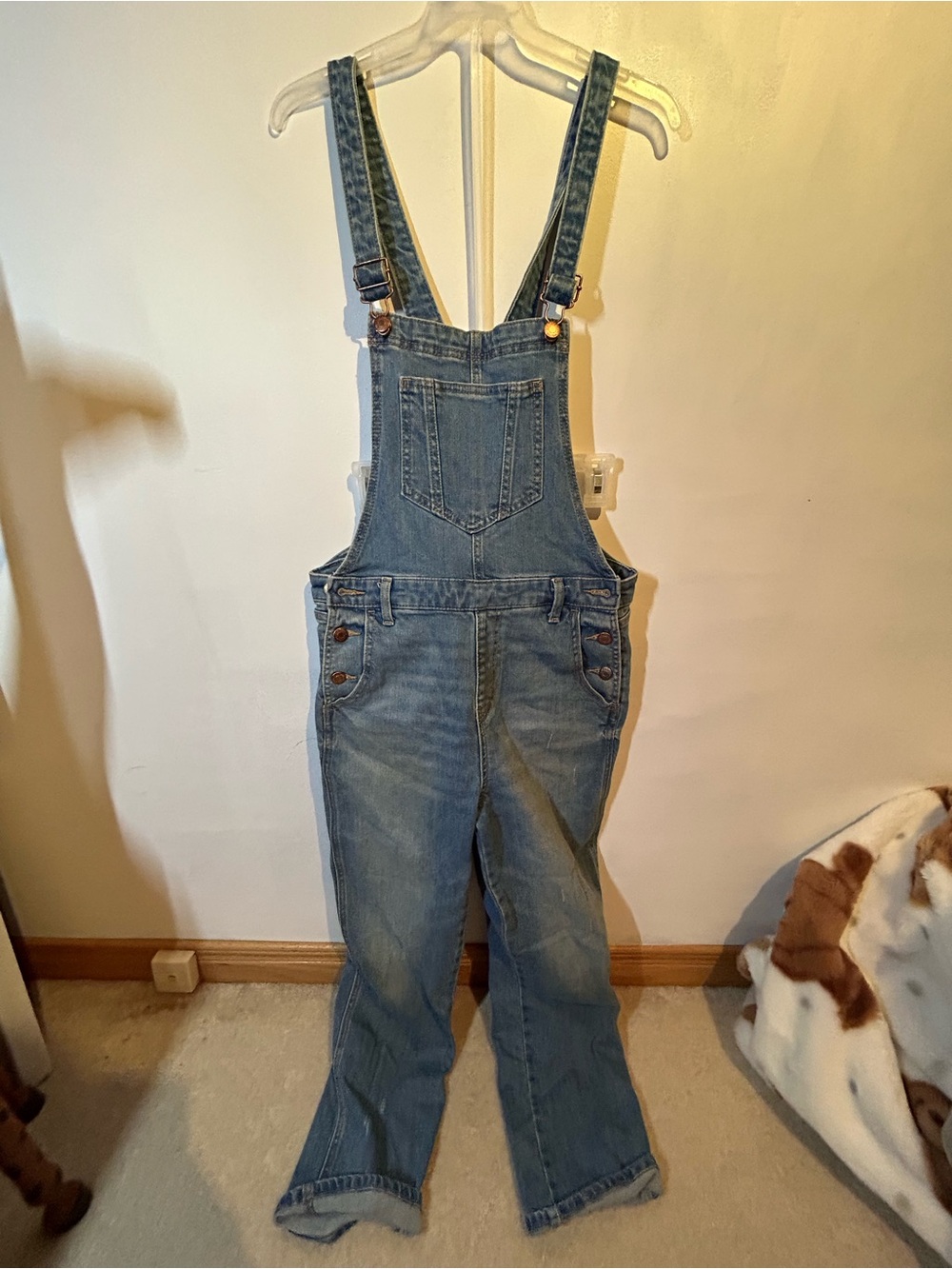 Old Navy Light Blue Denim Overalls - Relaxed Straight Leg